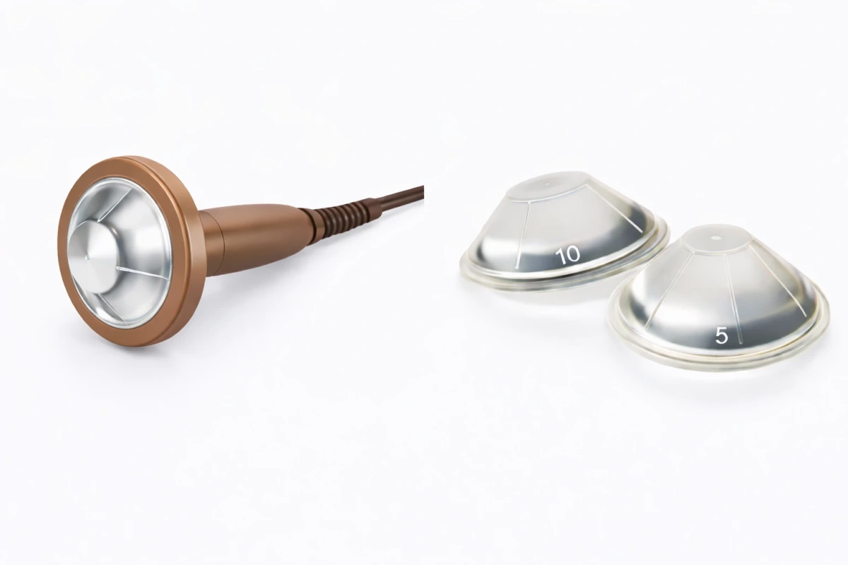 Interchangeable spacers in some conventional focused shockwave devices for adjusting focal depth